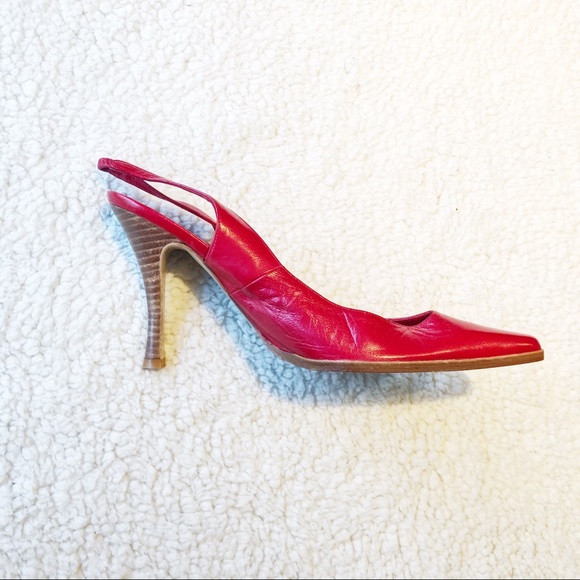 Bebe Deep Pointy Toe Red Slingback Shoes sz10 NWOB - Picture 2 of 8